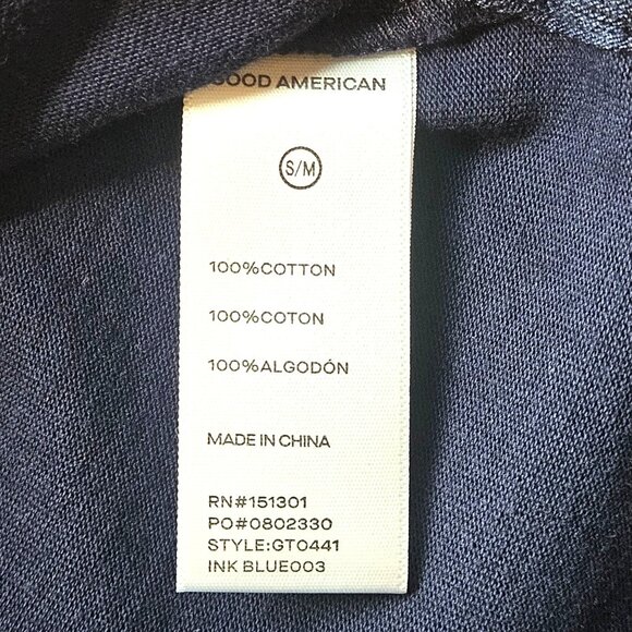 Good American Women’s Rugby Top Navy M Preppy, Quiet Luxury, Streetwear Layers - Picture 5 of 12